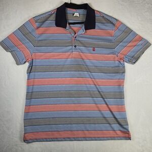 IZOD Golf Polo Shirt XL Blue Red‎ Black Stripe Performance Stretch Casual